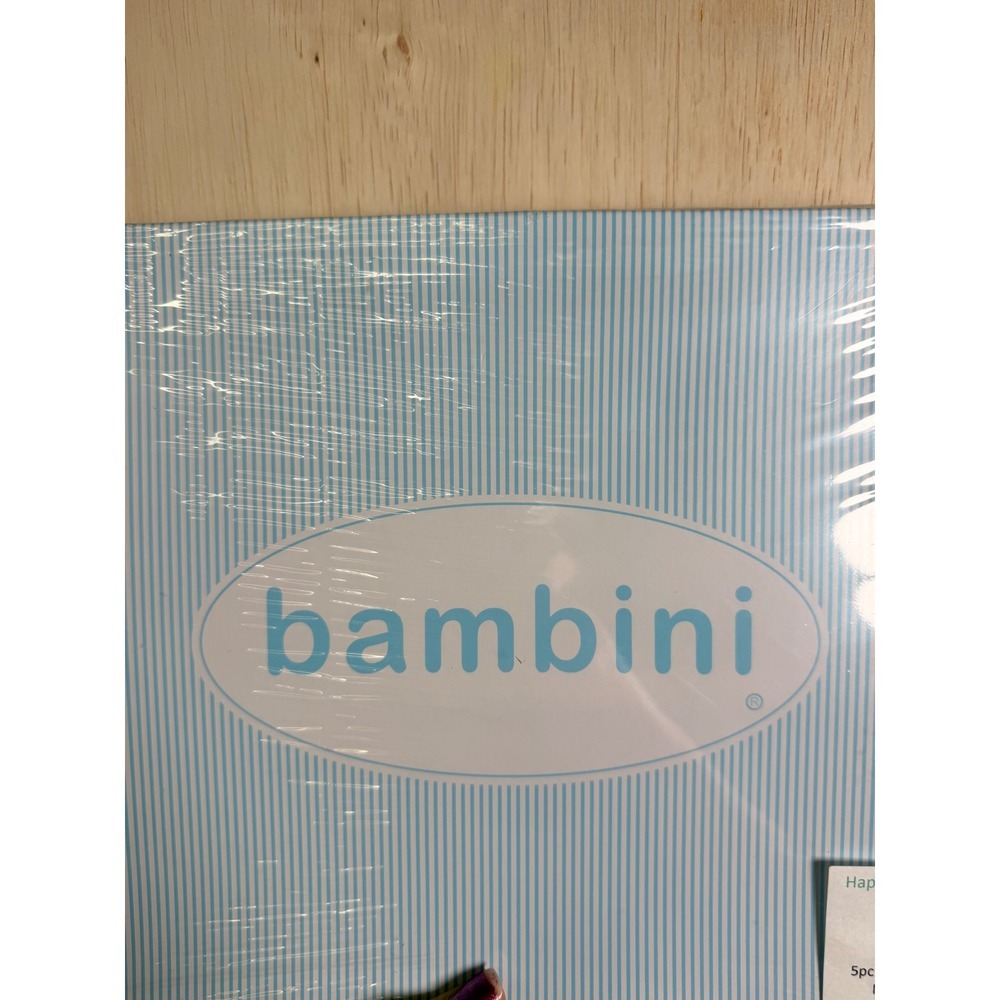 Bambini 5 Piece Gift Set Newborn Blue Excellent NIB Combed Cotton Animal Print - Picture 5 of 5